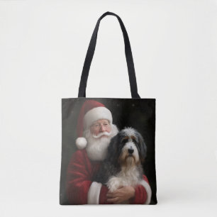 Bernedoodle mit dem Weihnachtsmann Weihnachten