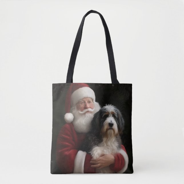 Bernedoodle mit dem Weihnachtsmann Weihnachten (Vorderseite)