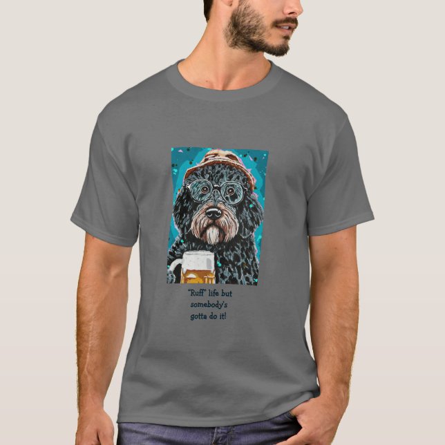 Bernedoodle mit einer Tasse T-Shirt (Vorderseite)