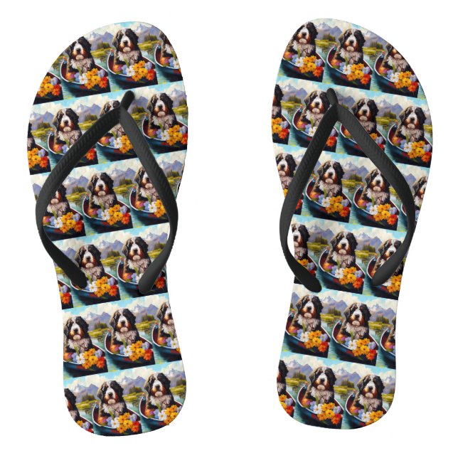 Bernedoodle on a Paddle: Ein Landschaftliches Aben Flip Flops (Fußbett)