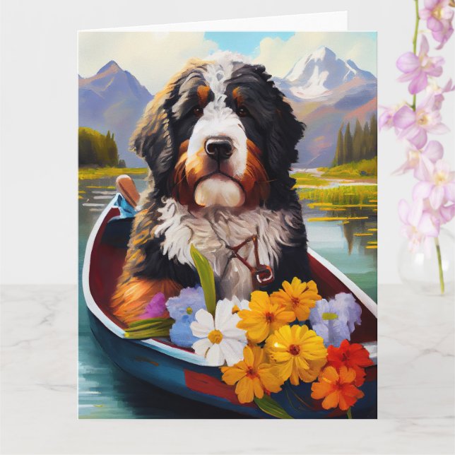 Bernedoodle on a Paddle: Ein Landschaftliches Aben Karte (Orchidee)