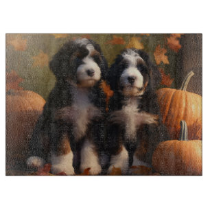 Bernedoodle Puppy Autumn Delight Pumpen Schneidebrett