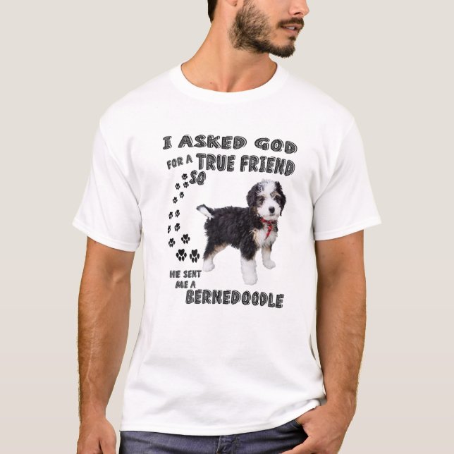 Bernedoodle Saying Mom Dad, Cute Bernese Mountain T-Shirt (Vorderseite)