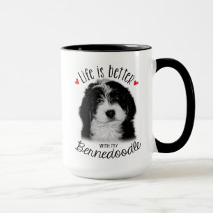 Bernedoodle schwarz-weiß 15oz Kaffeemaschine Tasse