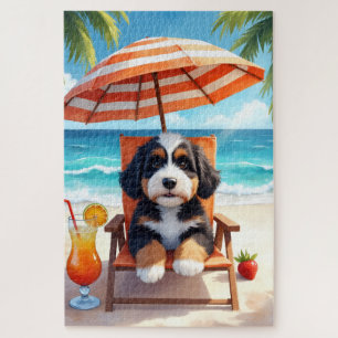 Bernedoodle Strand Chill Szene Puzzle