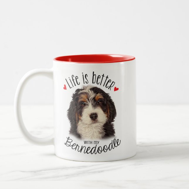 Bernedoodle-Tasse Zweifarbige Tasse (Links)