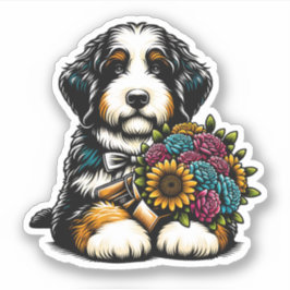 Bernedoodle Vinyl Dog Sticker