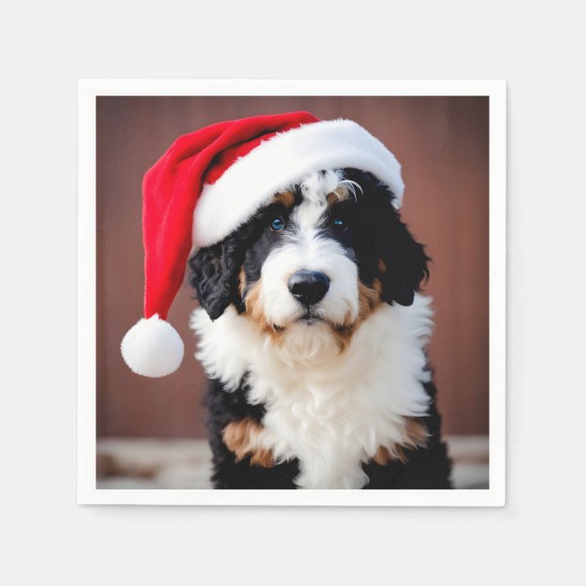 Bernedoodle Weihnachten Serviette (Vorderseite)