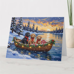 Bernedoodle Weihnachtsboot Urlaub Karte