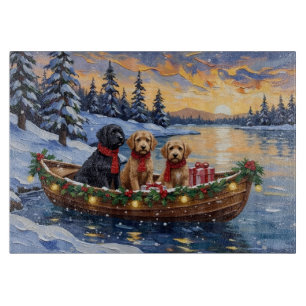 Bernedoodle Weihnachtsboot Urlaub Schneidebrett