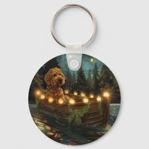 Bernedoodle Weihnachtsfeiertage Schlüsselanhänger