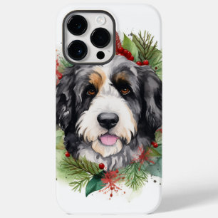 Bernedoodle-Weihnachtskranz Festiver Hund Case-Mate iPhone 14 Pro Max Hülle