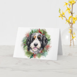 Bernedoodle Weihnachtsmann Festliche Jungfrau Karte