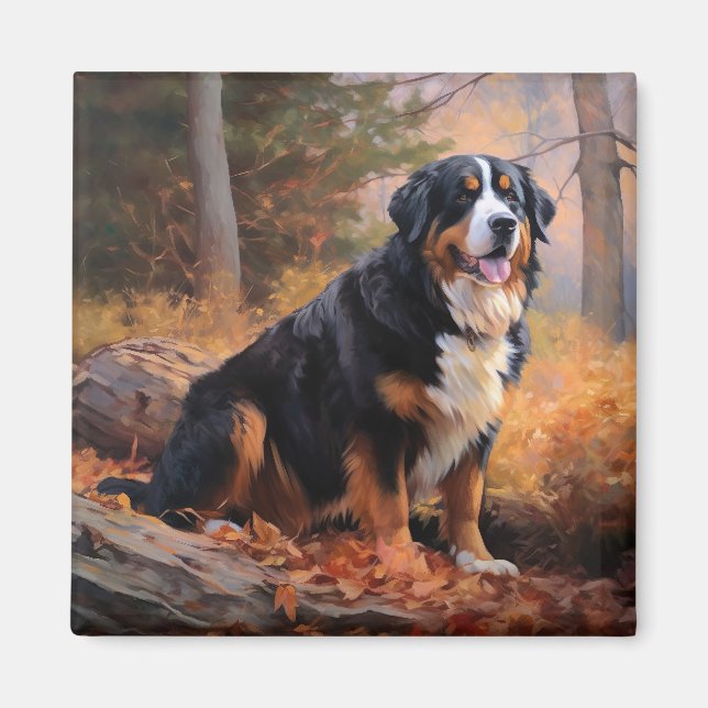 Berner Berg im Herbst Leaves Fall Inspiriert Magnet (Vorne)