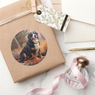 Berner Berg im Herbst Leaves Fall Inspiriert Runder Aufkleber