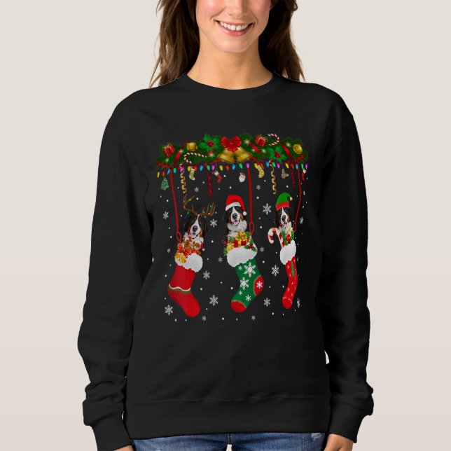 Berner Berg in Sock Xmas Rentier Santa Elf D Sweatshirt (Vorderseite)