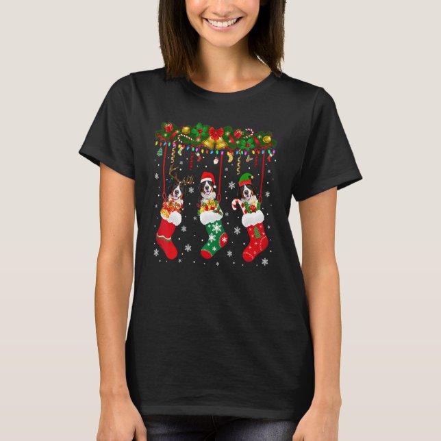 Berner Berg in Sock Xmas Rentier Santa Elf D T-Shirt (Vorderseite)