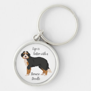 Berner Berghund Poodle mischen Schlüsselanhänger. Schlüsselanhänger