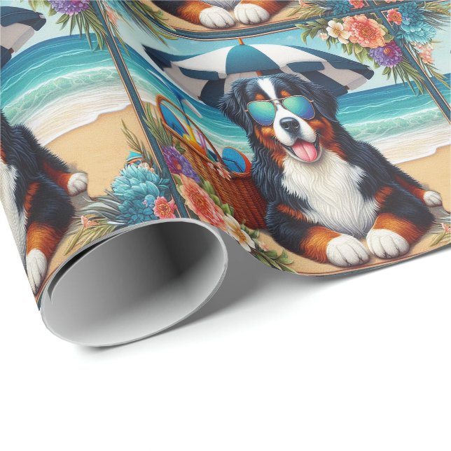 Berner Bliss: Cooler Hund mit Sonnenbrille Geschenkpapier (Rolleneckpunkt)