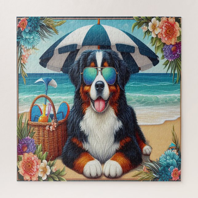 Berner Bliss: Cooler Hund mit Sonnenbrille Puzzle (Vertikal)