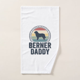 Berner Daddy Vintage Hund Papa Vector-Shirt Design Handtuch