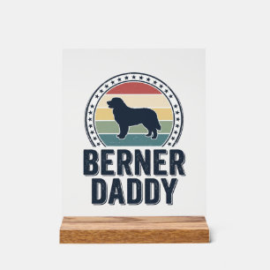 Berner Daddy Vintage Hund Papa Vektor-Shirt-Design Acrylschild