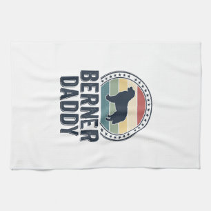 Berner Daddy Vintage Hund Papa Vektor-Shirt Design Geschirrtuch