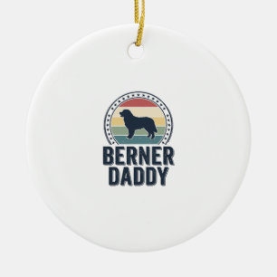 Berner Daddy Vintage Hund Papa Vektor-Shirt Design Keramik Ornament