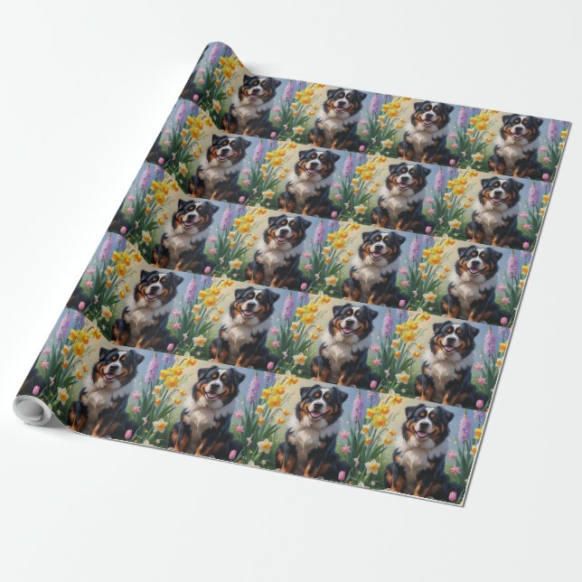 Berner Frühlingsblumenmalerei Geschenkpapier (Ungerollt)