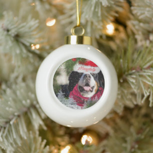 Berner Funny Berg Hund Nautik Keramik Kugel-Ornament