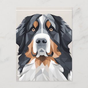 Berner Hund auf grauem Hintergrund Postkarte