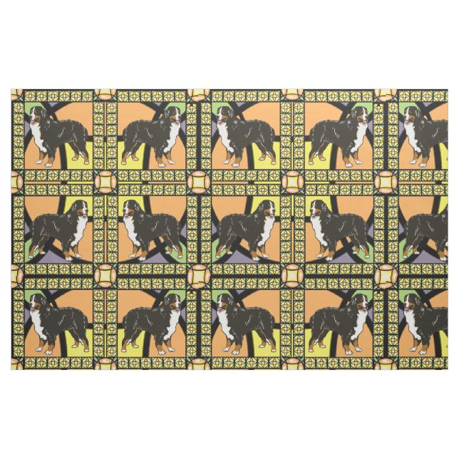 Berner Hund "Buntglas"-Stoff Stoff (Fat Quarter (45,7 x 55,9 cm))