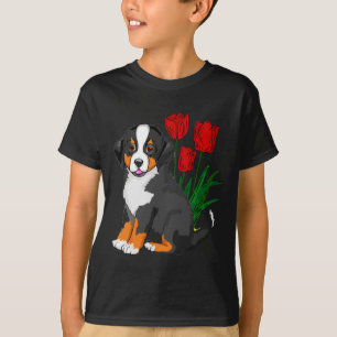 Berner Hund mit Tulpen T-Shirt