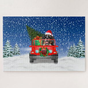 Berner Hund mit Weihnachtsgeschenken Puzzle