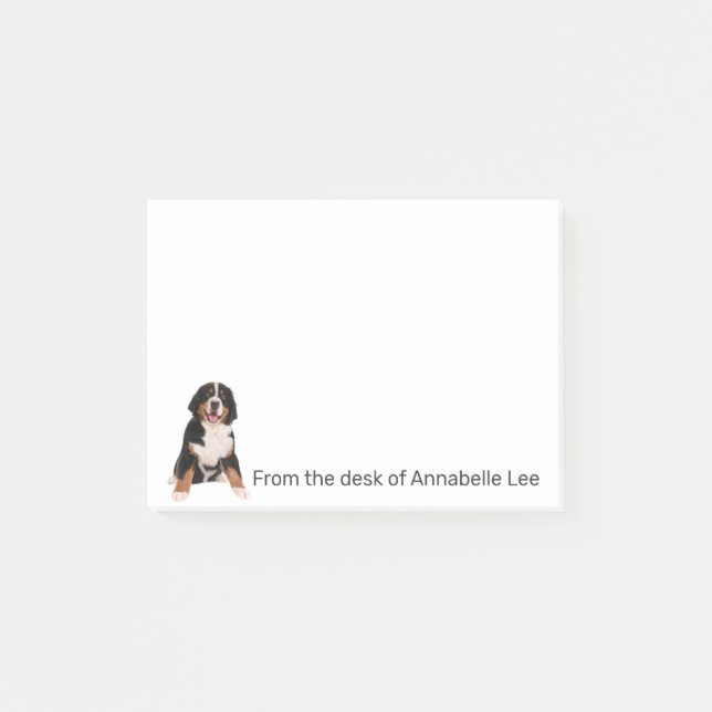 Berner Hund personalisieren Post-it Klebezettel (Vorderseite)