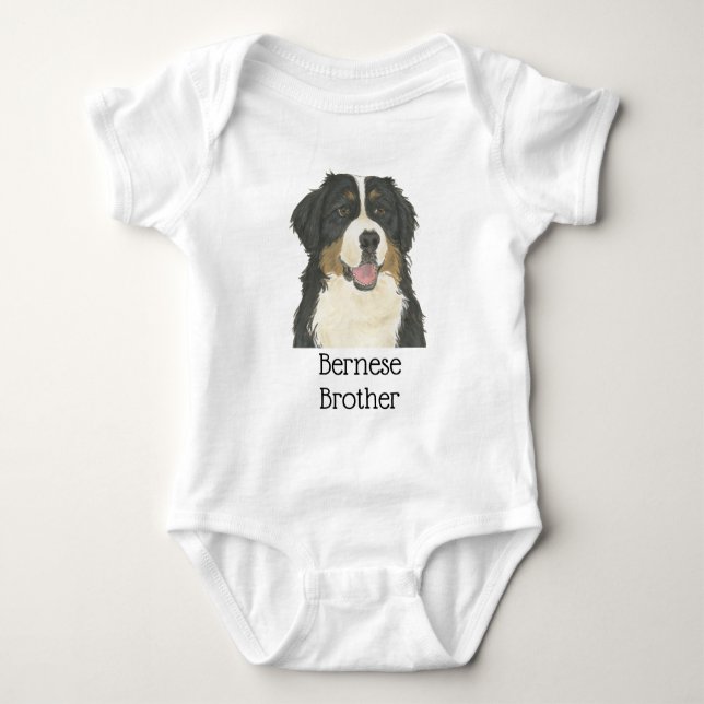 Berner Hund personalizable Baby Strampler (Vorderseite)