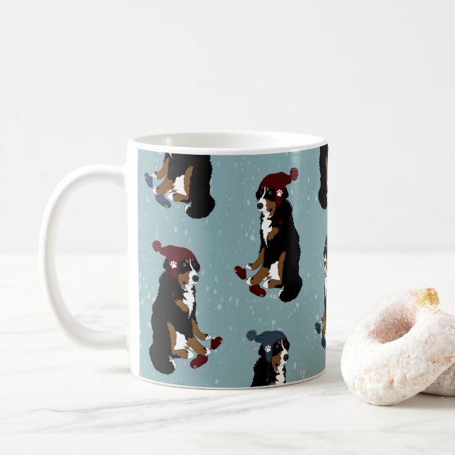 Berner Hund-Tasse Kaffeetasse (Mit Donut)