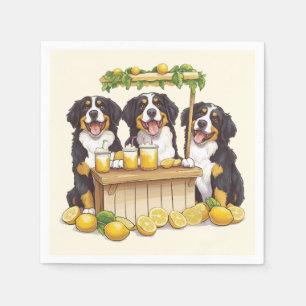 Berner Hunde auf einem Limonade-Stand Serviette