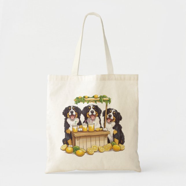 Berner Hunde auf einem Limonade-Stand Tragetasche (Vorne)