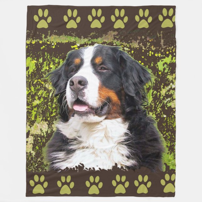 Berner Hundeflockendecke Fleecedecke (Vorderseite)