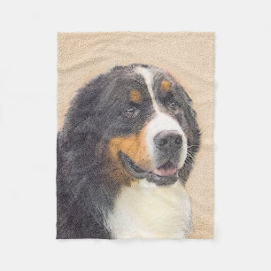 Berner Hundemalerei - Original Hundekunst Fleecedecke