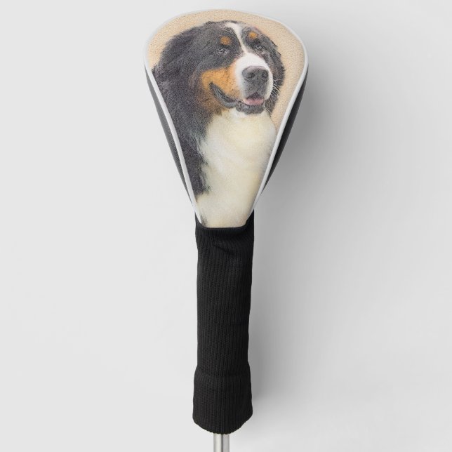 Berner Hundemalerei - Original Hundekunst Golf Headcover (Vorderseite)