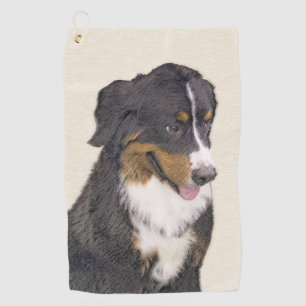 Berner Hundemalerei - Original Hundekunst Golfhandtuch
