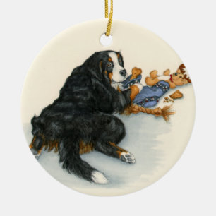 Berner mit Strumpf Keramik Ornament