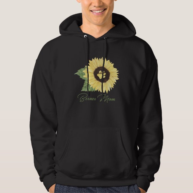 Berner Mom Bernese Mountain Mama Dog  Sunflower Hoodie (Vorderseite)