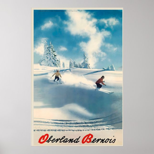 Berner Oberland Schweizer Alpen Schweiz Winter Ski Poster (Vorne)