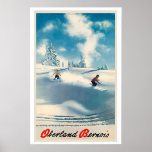 Berner Oberland Suisse Schweiz Vintage-Ski Poster