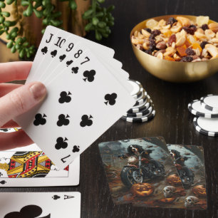 Berner Reitmotorrad Halloween Gruselig Spielkarten