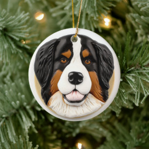 Berner Sennenhund 3D inspiriert Keramik Ornament