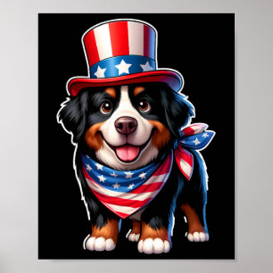 Berner Sennenhund 4. Juli Männer Frauen Kinder Poster